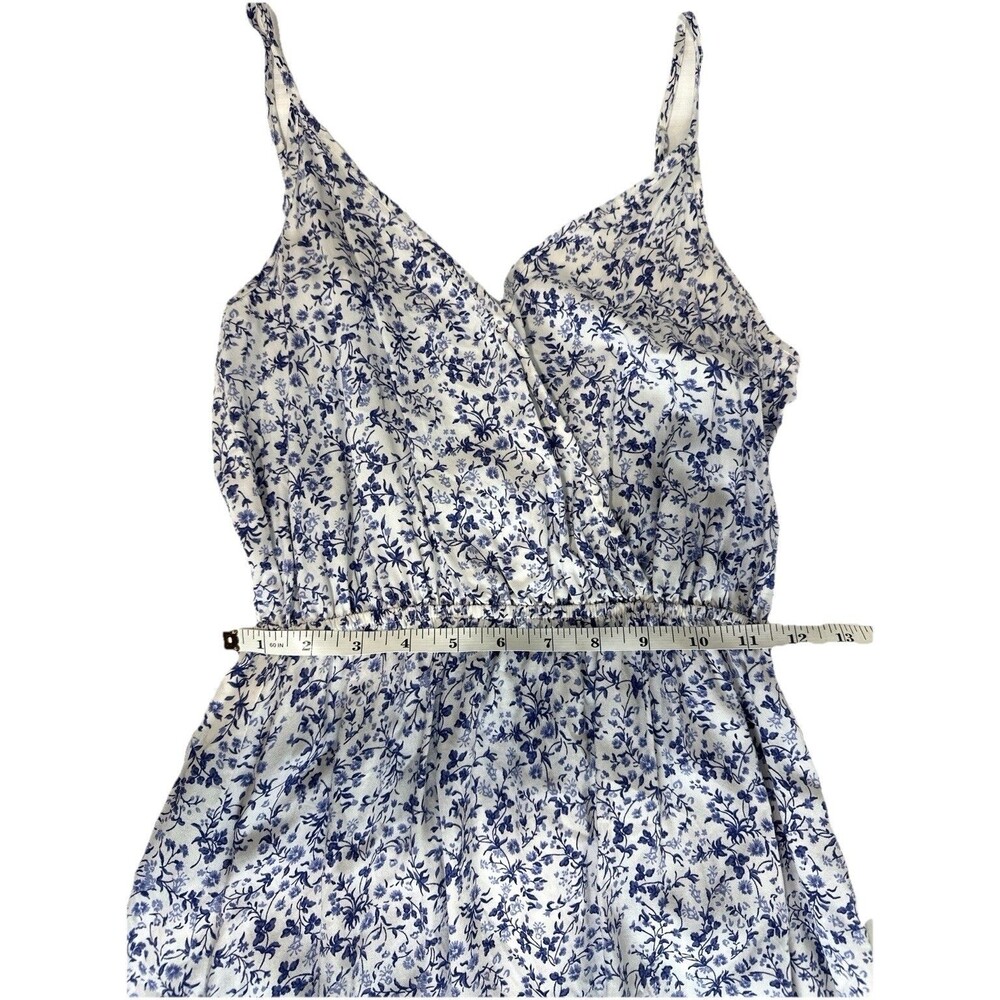 Reformation Bianka Dress Women 2 Blue White Floral Midi Tencel Lyocell Resort - Picture 7 of 9